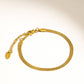 18K PVD Gold Non-Tarnish Flat Snake Chain Necklace & Bracelet: Yellow Gold / Stella Bracelet