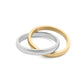 18K Gold PVD Stainless Steel Mixed Metal Intertwined Ring: Mixed Metal
