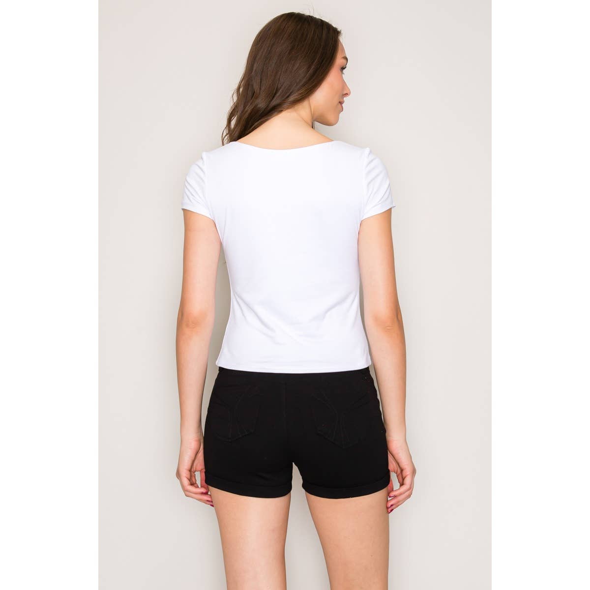 Double Layered Square Neck Short Sleeve Top