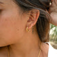18K Gold PVD Stainless Steel Textured Twisted Huggie Hoop Earrings / ERJ0026: Stainless / 18mm