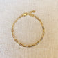 18k Gold Filled Short Link Paperclip Bracelet