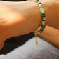 Jade 18K Non-Tarnish Bohemian Stone and Bead Bracelet: Faye-Green