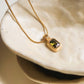Maeve 18K PVD Non-Tarnish Green Square Stone Pendant: Green