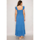 Denim Blue Flutter Strap Smocked Woven Maxi Dress