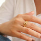 Brooklyn 18K Gold Stack Braided Non-Tarnish Ring: Yellow Gold