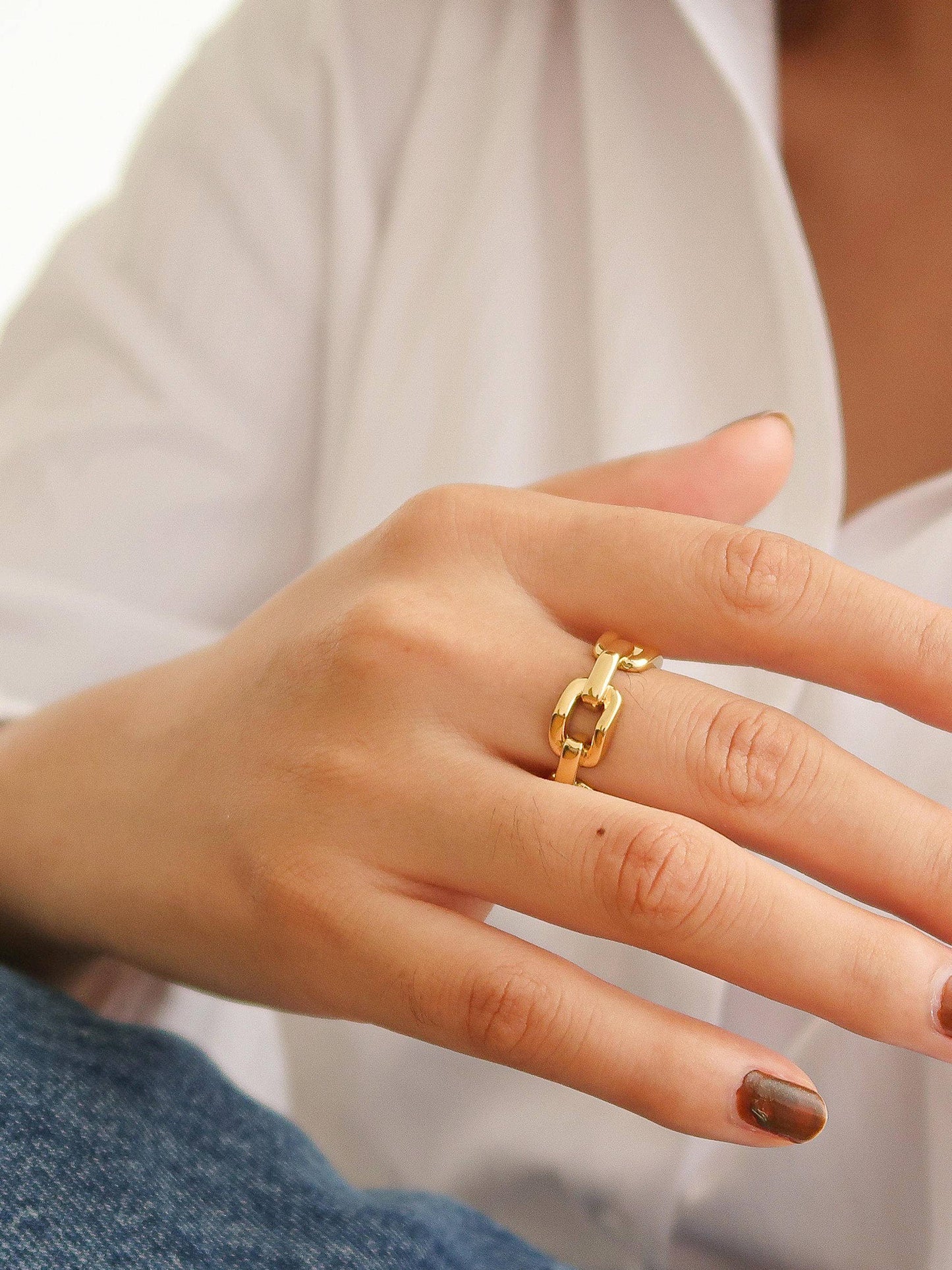 Brooklyn 18K Gold Stack Braided Non-Tarnish Ring: Yellow Gold