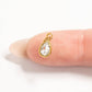 18K Gold PVD Teardrop Birthstone Charm: January-December