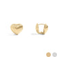 18K Gold PVD Stainless Steel Heart Huggie Earrings: Silver/Gold
