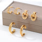 Curated Multi-Line Hoop Earring Set Gold