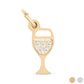 18K Gold PVD Stainless Steel CZ Wine Glass Gold