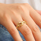 Brooklyn 18K Gold Stack Braided Non-Tarnish Ring: Yellow Gold