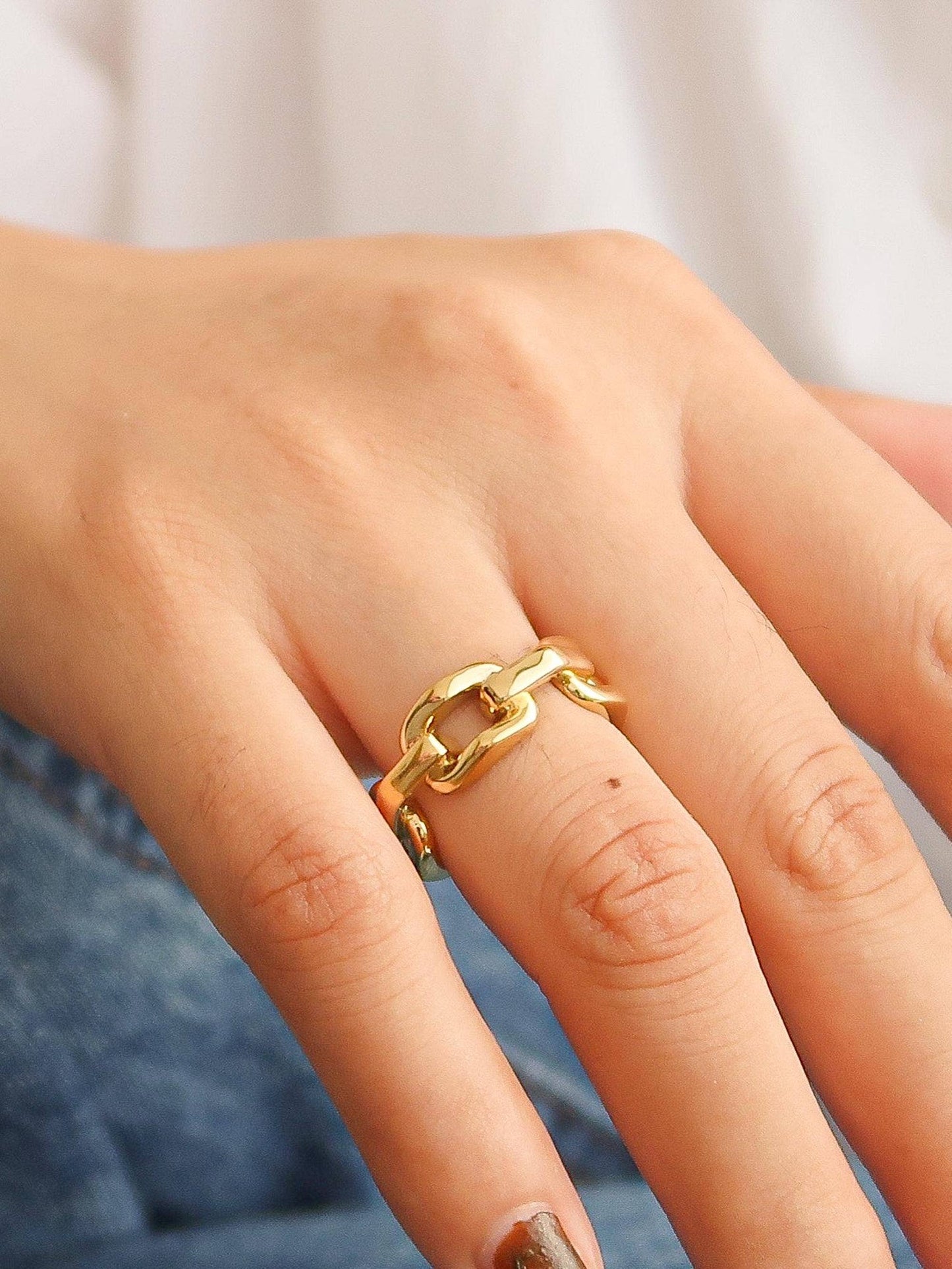 Brooklyn 18K Gold Stack Braided Non-Tarnish Ring: Yellow Gold