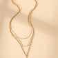 18K STAINLESS STEEL TARNISH FREE LAYERED NECKLACE Gold