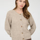 RIBBED TRIM BUTTON DOWN LONG SLEEVE KNIT CARDIGAN