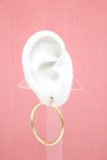 18K Gold Filled 3mm Slim Hoops LeverBack Hoop Earring