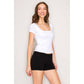 Double Layered Square Neck Short Sleeve Top