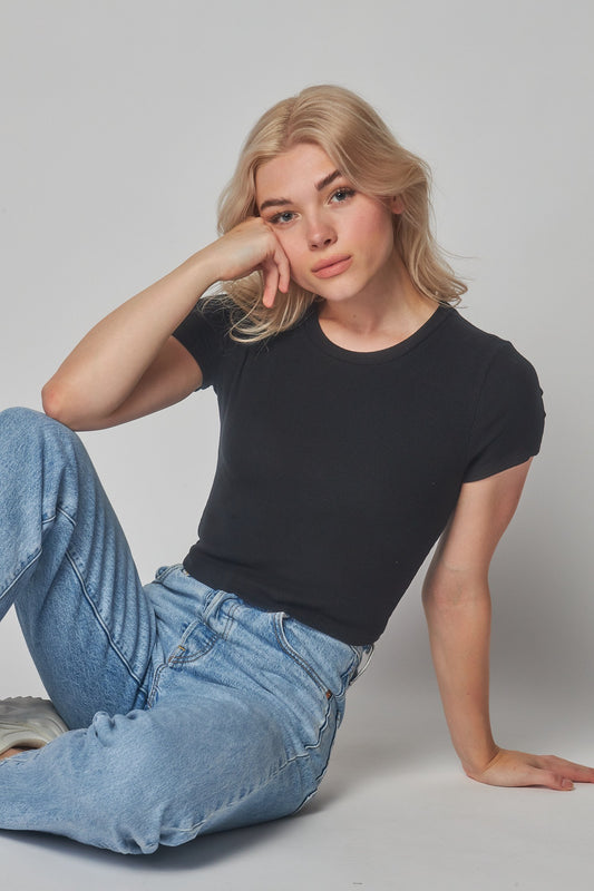 Ribbed Crop Tee (Final sale)